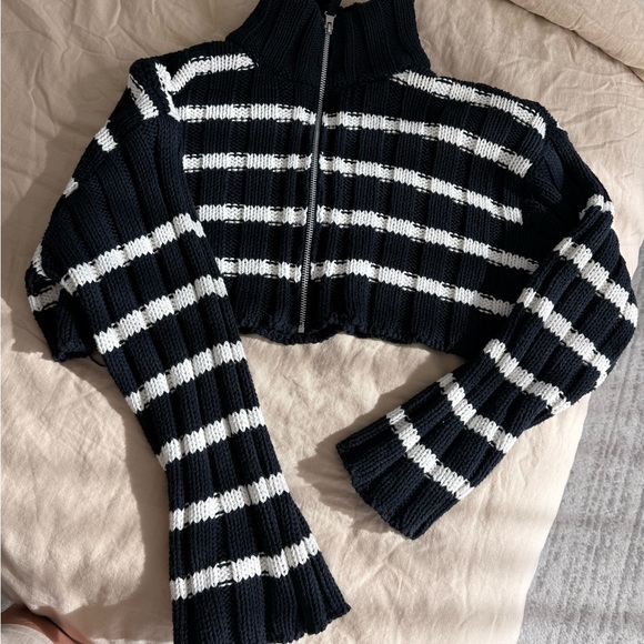 Zara cropped striped knit cardigan - Picture 2 of 3